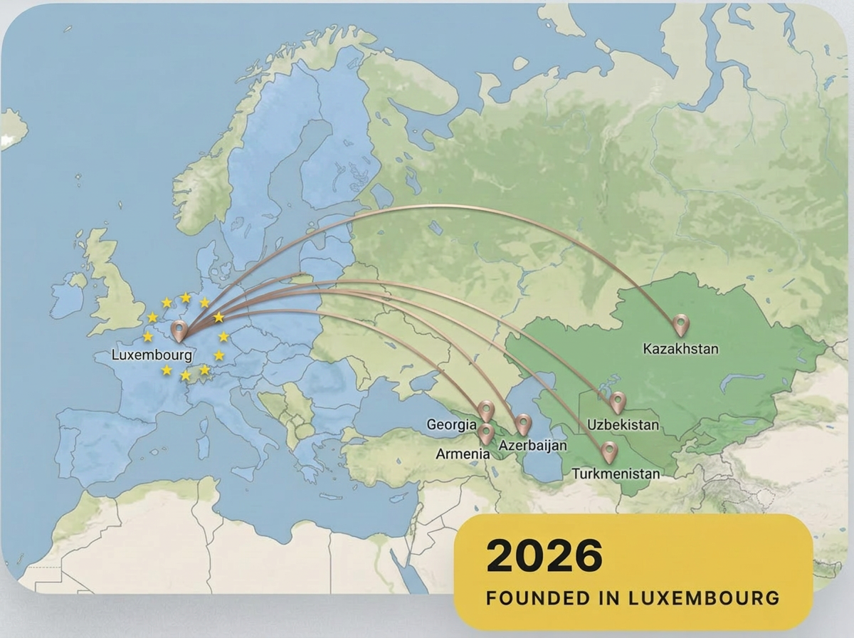 LEBA map: Luxembourg connecting to Eurasia